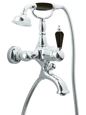 Смеситель Boheme Nero 243 для ванны/душа, настенный, однозахв, лейка 1 режим, хром