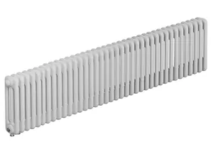 Радиатор стальной трехтрубчатый RIFAR 3018 - 35 секций, нижнее подкл. с терм.клапаном, белый