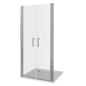 Дверь душевая GOOD DOOR BAS SD-80-C-WE (140х185) 2 распашные, с магнит.проф.,белый электрофар