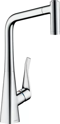 Смеситель Hansgrohe для кухни 320 мм, вытяжной душ, 2 типа струи, хром 73801000