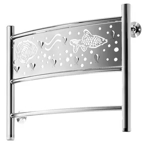 Полотенцесушитель Флагман "" 400х600 нерж. сталь, изогнутая, нижнее подкл., с крючками
