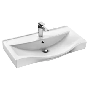 Раковина Aquaton 80 1WH302422 800x480x165 мм, перелив, отверстие под смеситель, белый фарфор