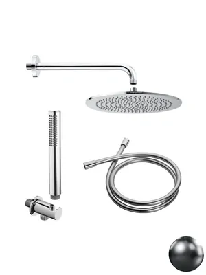 Душевой комплект Giulini FKD0530XNKO верхний душ, кронштейн, шланг, лейка с держателем, никель мат