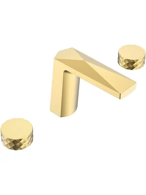 Смеситель Boheme для раковины, на 3 отверстия, двухзахватный, золото 150-G-DIAMOND