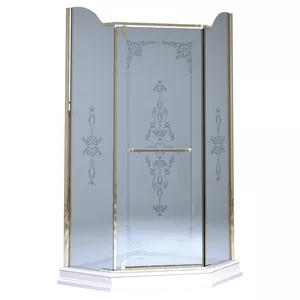 Душевой уголок Migliore PENTA (1000х1000х2030) стекло мат.+декор,бронза 24166