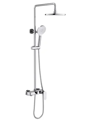 Душевая система Aquatek AQ2140CR для ванны/душа, однозахватный, верхний/ручной душ, цвет: хром