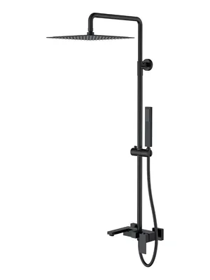 Душевая система Boheme 478-B настенная, однозахватная, верхний/ручной душ, черный