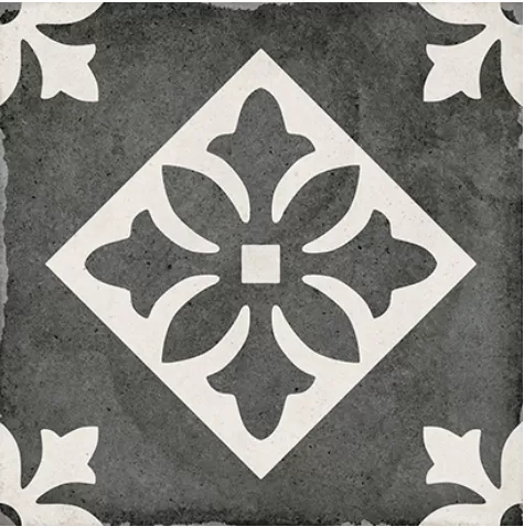 Art Nouveau Padua Black 20X20 матовая