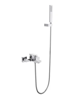 Смеситель для ванны/душа Aquatek AQ1649CR настенный, с душевым гарнитуром, цвет: хром