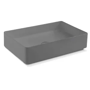 Раковина накладная AeT Italia Fly L620T0R0V0116 600х380х150, без отверстий, цвет: серый матовый
