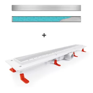 Душевой лоток MIANO 500мм, боковой слив D50, решетка KLASSIK/FLOOR глянец, MS-50K