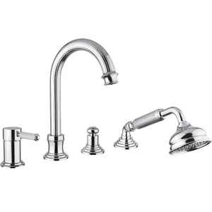 Смеситель CEZARES -BVDM-01-L на борт ванны, 4 отверстия, с выдвижным душем, хром