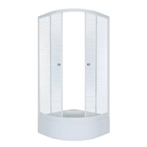 Душевой уголок Triton В (90х90х205) 1/4 круга, средний поддон, узор полосы DK156_2