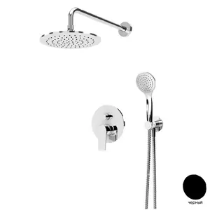 Душевая система CEZARES -DSIP-NOP встраиваемая, однозахв. смес., верх./руч. душ, черный мат