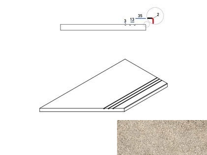 Everstone X2 Border Desert Left Grip 60X30 антислип фактурная структурированная