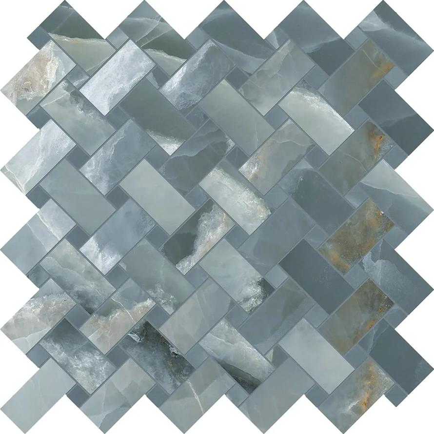 мозаика Tele Di Marmo Onyx Intrecci Green Lappato 30x30