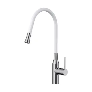 Смеситель для мойки Omoikiri BN-WH нерж.сталь, белый шланг 4994250