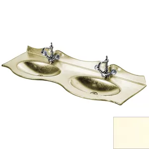 Раковина для тумбы Caprigo Бурже (1350x460) стеклянная, двойная, магнолия OW15-11017-R800