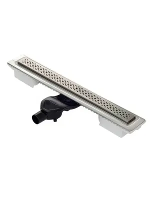 Душевой лоток BERGES 600, мат.хром, боковой выпуск S-сифон D50 H60, 090131