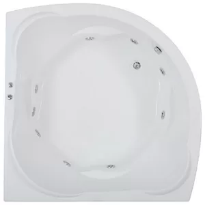 Ванна акриловая BAS 1610х1610 угловая, симместричная, каркас, без слива-перелива, г/м FLAT