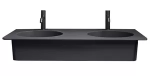 Раковина Cielo DOPPIO (1100х540х180) двойная, отверстия под смесители, цвет Basalto CALAD BA