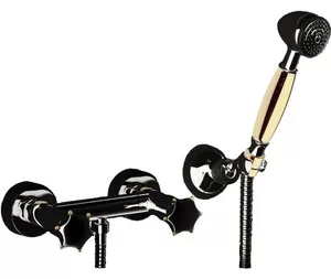 Смеситель для душа Daniel MI4433A07 двухзахватный, с душевым набором, черный