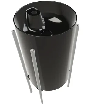 Раковина AeT 360х360х580 с отверстием под смеситель, черная глянцевая L807T0R1VL104