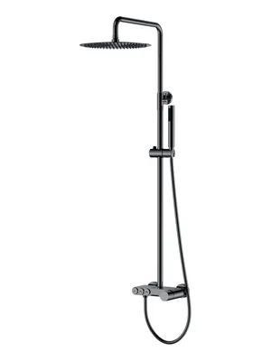 Душевая система Boheme 128-SGM настенная, с изливом, верхний/ручной душ, графит глянц