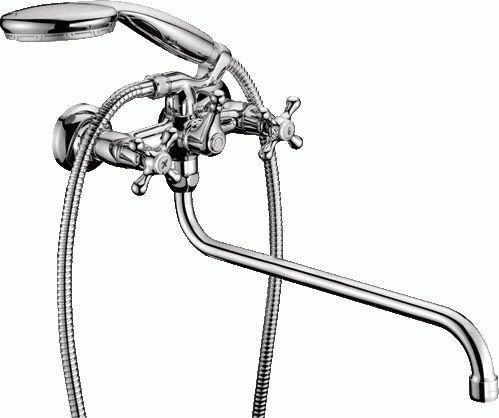 Смеситель для ванны/душа Lemark LM2151C двухзахватный, круглый излив 350мм, хром