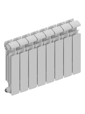 Радиатор алюминиевый RIFAR 350 (415х648х90) 8 секций, 1040 Вт, бок.подкл. белый