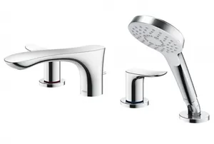 Смеситель для ванны TOTO на 4 отверстия, с ручным душем TBG01202R