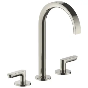 Смеситель для раковины Fantini Icona Deco 5395R107 двухзахватный, на 3 отв., донный клапан, никель