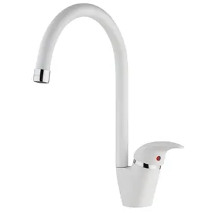 Смеситель для кухни Paini однозахватный, поворотный излив, цвет:белый 632L570PNLMKM