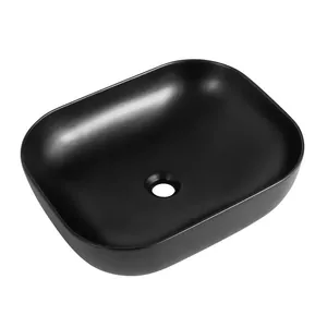 Раковина накладная BelBagno 500х400х140 прямоугольная, без отв. под смеситель, черн. мат BB1302-H301