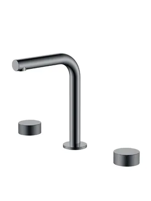 Смеситель Boheme 152-SGM.2 для раковины, на 3 отверстия, двухзахватный, ручки touch, графит гл