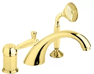 Смеситель CEZARES BVDM-03/24-M на борт ванны,3 отвер., однорычажный, золото 24кар/ручка металл