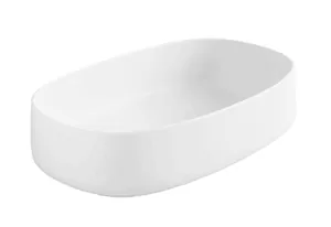 Раковина накладная ArtCeram 550х350х145 овальная, без перелива, белая матовая COL003 05 34