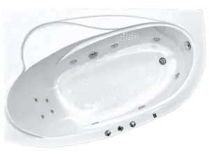 Ванна угловая BACH 150х100 Система 3"А" гидромассаж+спинной, каркас , левая