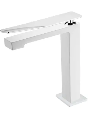 Смеситель Boheme 142-WCR.2 для раковины, на 1 отверстие, однозахватный, белый+хром