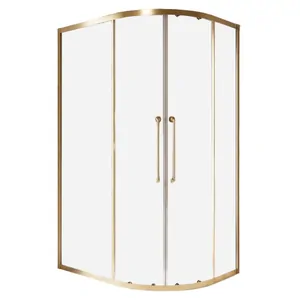 Душевой уголок CEZARES (900х1200х2000) -304-RH-2-120/90-C-BORO стекло прозр./золото браш