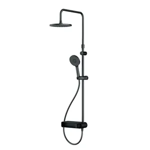 Душевая система AM.PM F0785A622 смеситель-полка для душа, верхний/ручной душ, черный