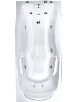 Ванна прямоугольная BACH 170х77 Система 3 гидромассаж+спинной, многоцветная подсветка, каркас