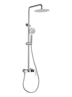 Душевая система Aquatek AQ2060CR для душа, однозахватный, верхний и ручной душ, цвет: хром