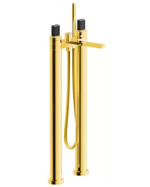 Смеситель Fantini для ванны напольный с ручным душем FIT, золото 2901N580SB