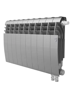 Радиатор биметаллический 10 секций ROYAL THERMO 350 Silver Satin VR80, 1200Вт, НС-1506297