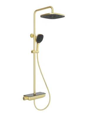 Душевая система Aqueduto CHU0350 для душа, с термостатом, верхний и ручной душ, золото шлиф