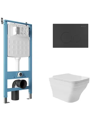 Инсталляция Aqueduto TECNICA NOVO + унитаз с сиденьем + клавиша смыва CIRCULO NOVO AQDS195