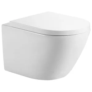 Унитаз подвесной Aquanet -2 350х500х360 безободковый, тонкое сиденье микролифт, белый 303978