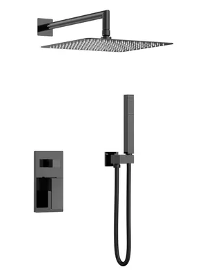 Душевая система Boheme 474-3-SGM встраиваемая, однозахватная, верхний/ручной душ, графит глянц