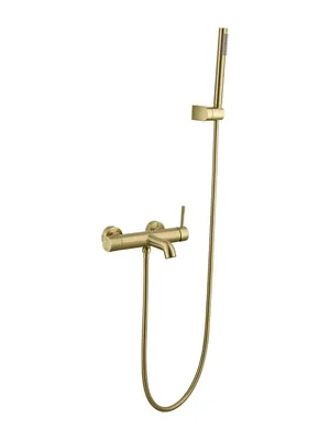 Смеситель Boheme 463-MG для ванны/душа, настенный, однозахватный, с ручным душем, золото матовое